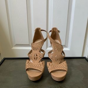 Delicious brand strappy nude heels. Worn once